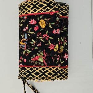 Vera Bradley Floral Ming Purse Wallet Black Gold Retired Crossbody Pockets